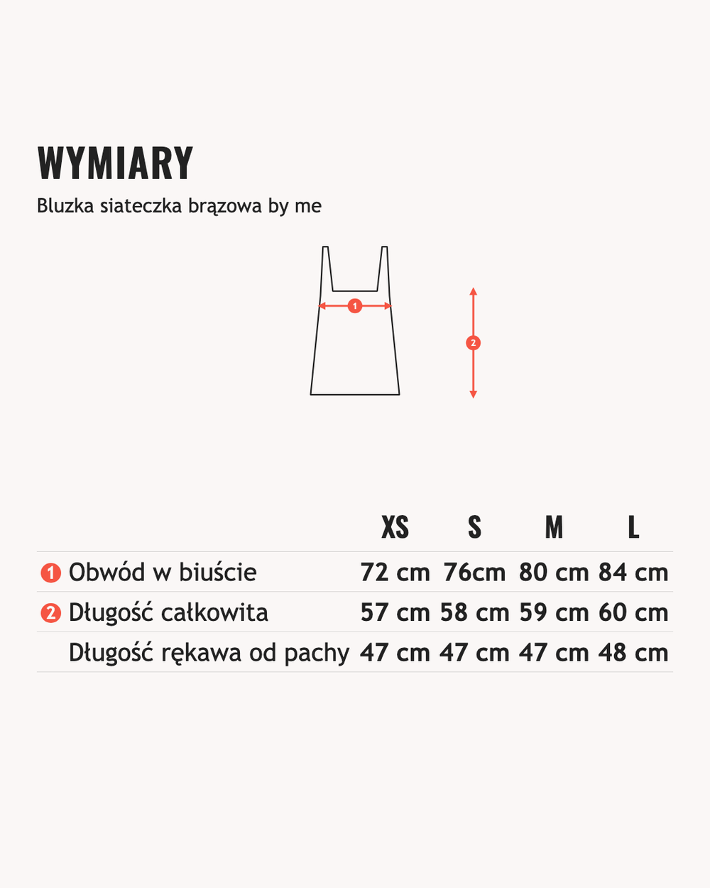 Wymiary: Bluzka siateczka brązowa by me