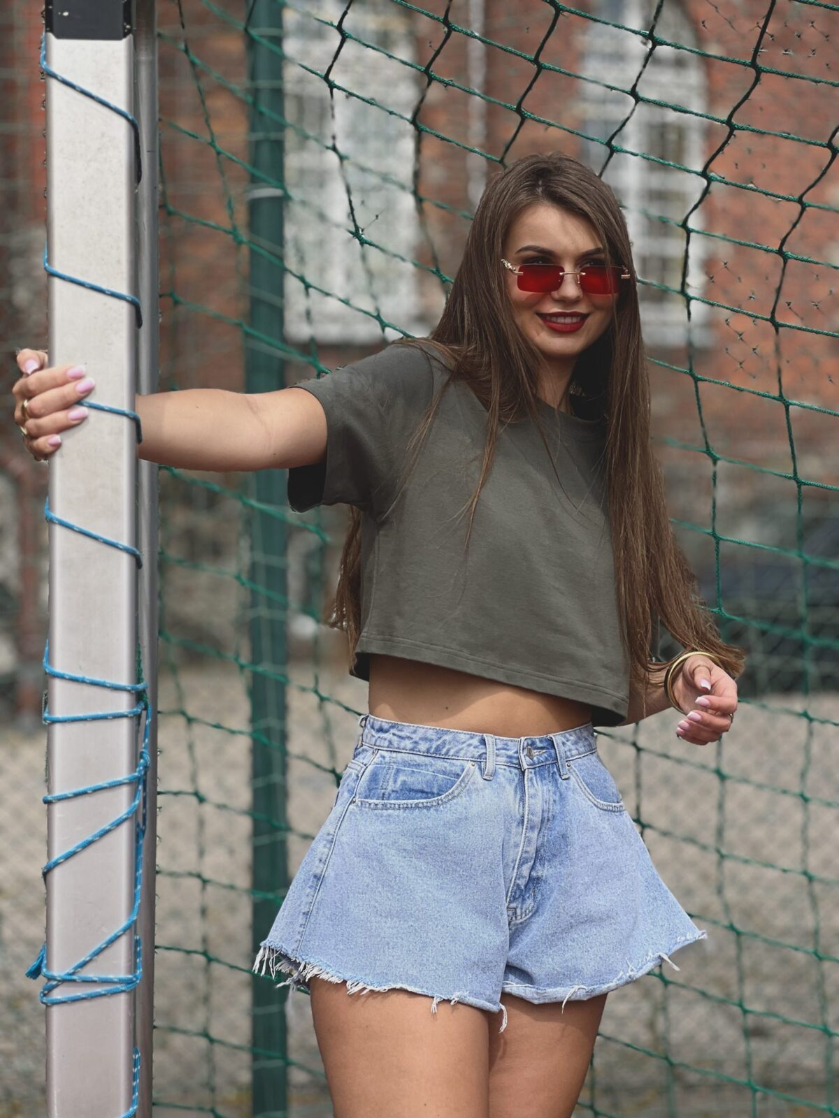 T-shirt krótki oversize khaki