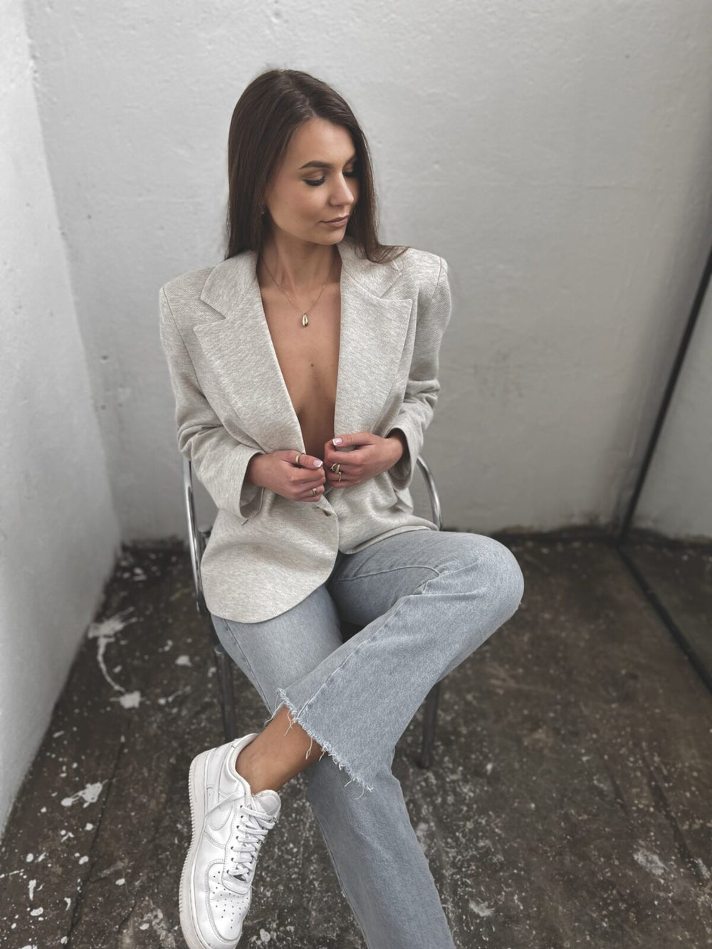 MARYNARKA DRESOWA SZARA slay