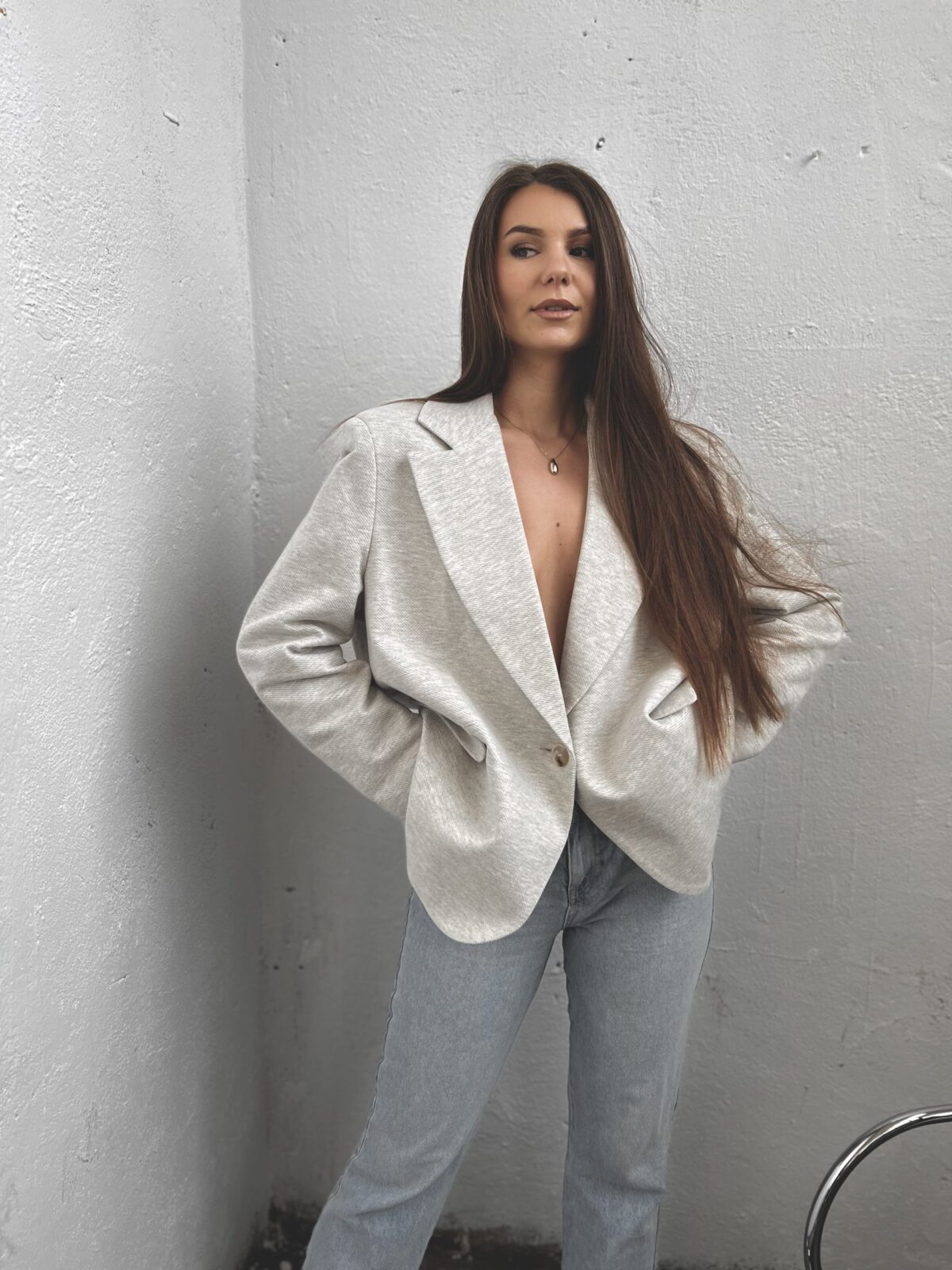 MARYNARKA DRESOWA SZARA slay