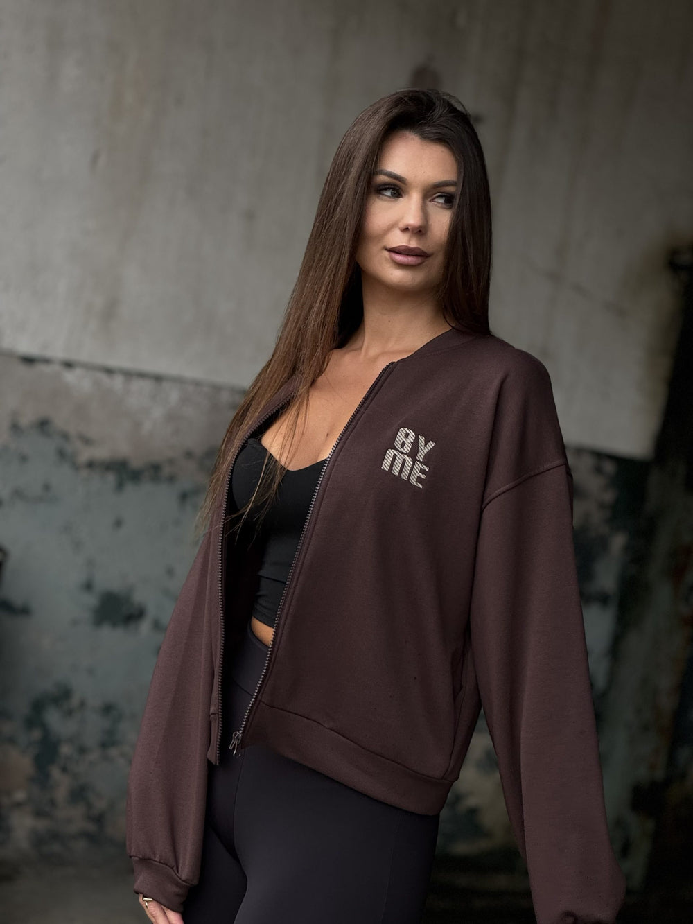 Bluza rozpinana by me brązowa