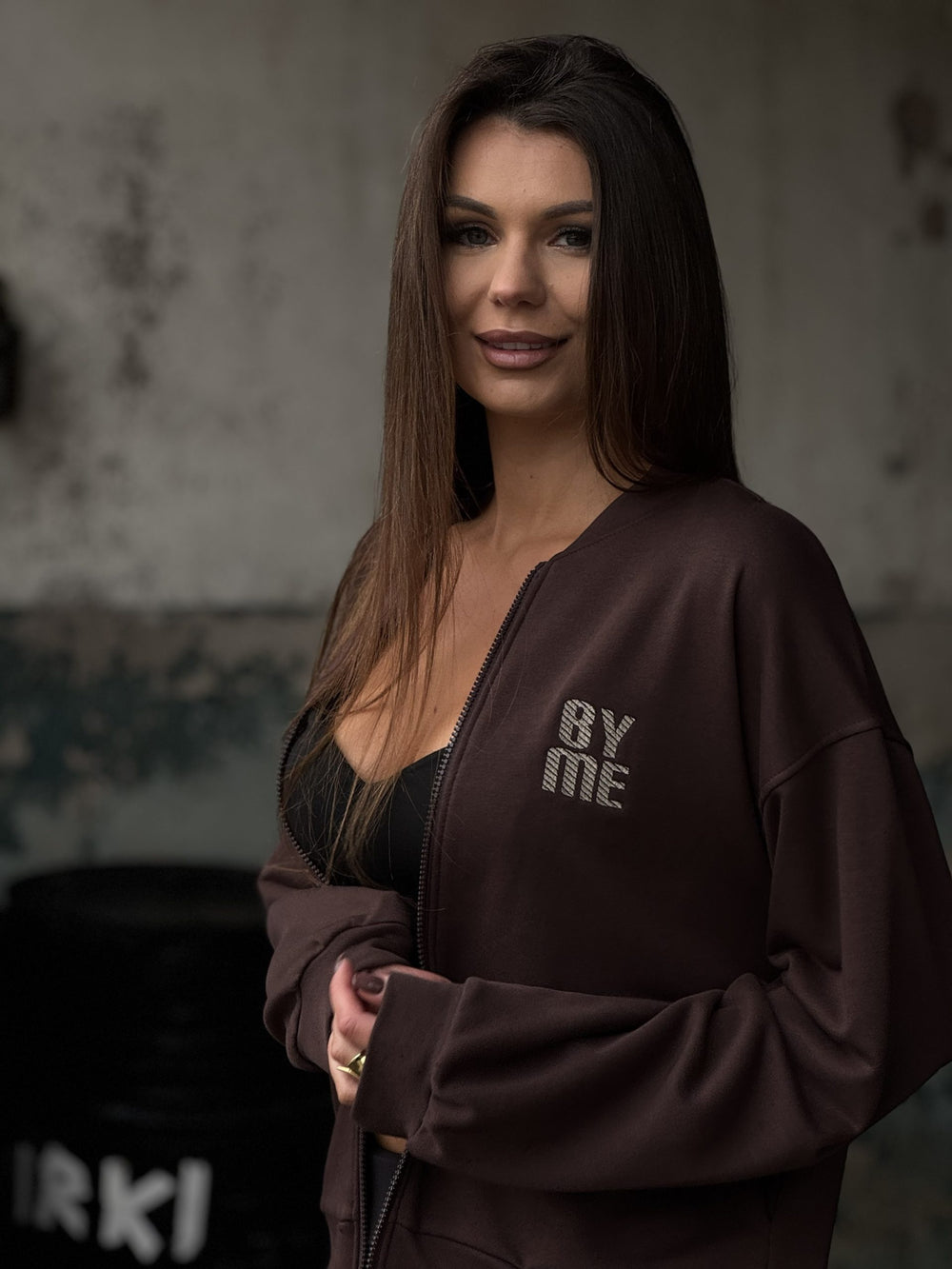 Bluza rozpinana by me brązowa