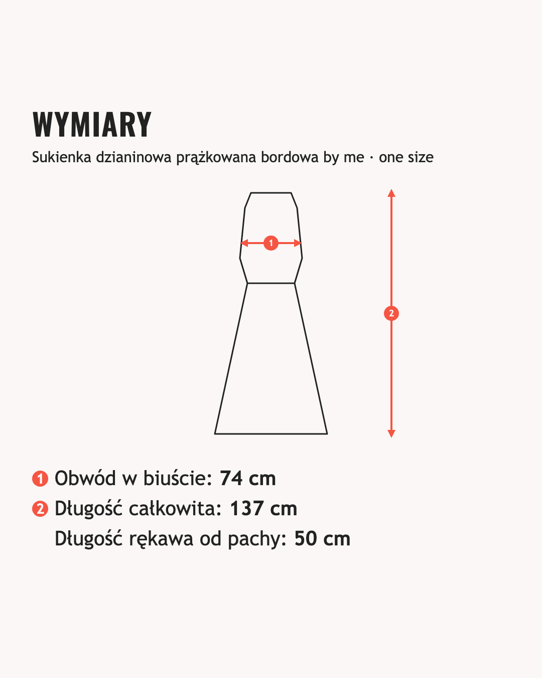 Wymiary: Sukienka dzianinowa prążkowana bordowa by me
