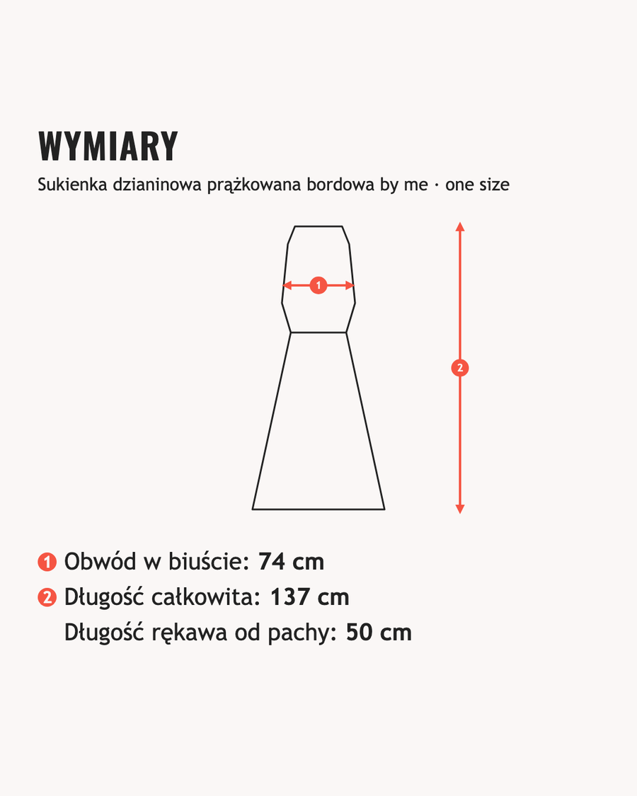 Wymiary: Sukienka dzianinowa prążkowana bordowa by me