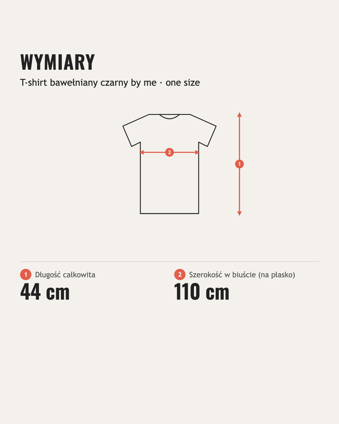 Wymiary: T-shirt bawełniany czarny by me